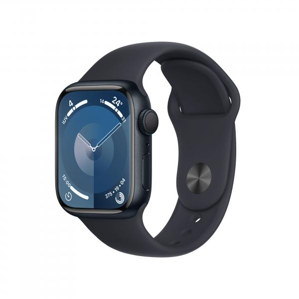 Apple Watch Series 9 41 mm Digitale 352 x 430 Pixel Touch screen Nero Wi-Fi GPS [satellitare] (-^WATCH S9 41 MI AL MI SB SM GPS)