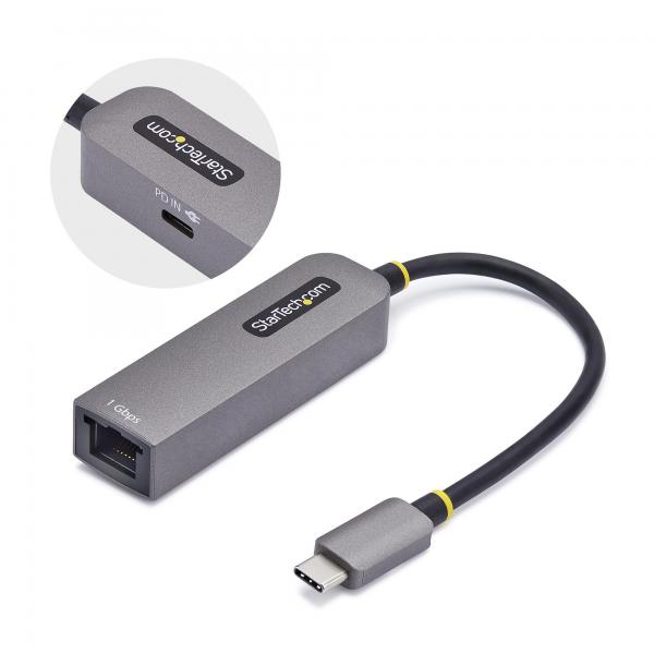 StarTech.com Adattatore Ethernet USB C, Convertitore di Rete 1Gbps da USB Type-C 3.0 a RJ45, NIC PD 100W Pass-Through compatibile Thunderbolt, Win e Mac (USB 3.0 TYPE-C TO 1 GIGABIT - ETHERNET ADAPTE
