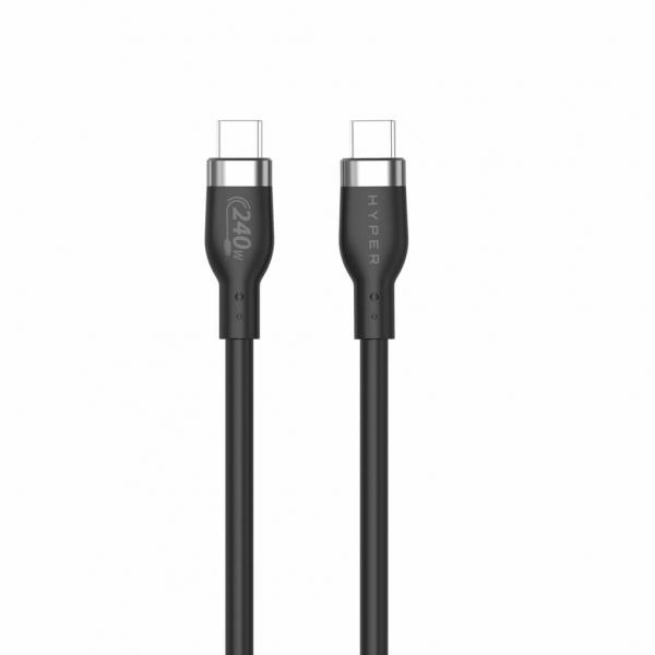HYPER HJ4002BKGL cavo USB USB 2.0 2 m USB C 0,48 Gbit/s 240 W Nero (2M Silicone 240W USB-C - Charging Cable - Black - Warranty: 24M)