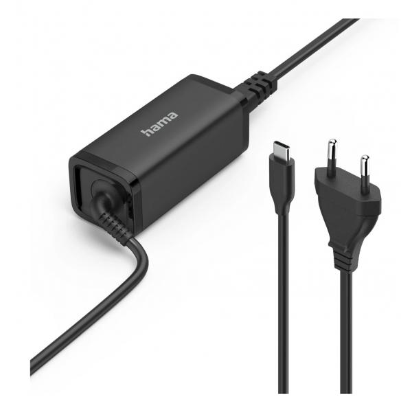 Hama 00200023 adattatore e invertitore Interno 65 W Nero (HAMA Notebook Power Supply USB-C GaN 1)