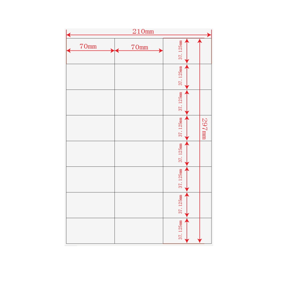 (Compatibile)Etichette adesivo formato A4 165g 70*36mm n.24 etichette/foglio (conf.100foglio)