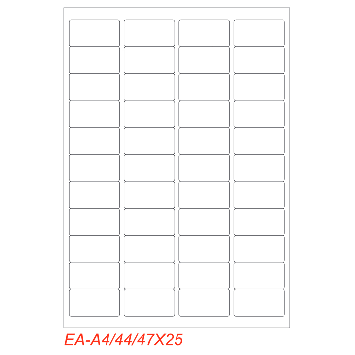 (Compatibile)Etichette adesivo formato A4 165g 47,5*25,5mm n.44 etichette/foglio (conf.100foglio)