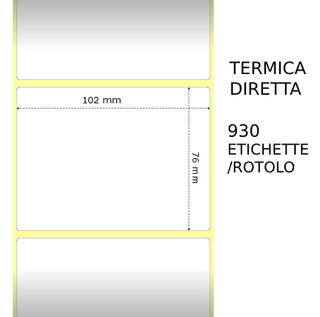 (Compatibile)Termica diretta Etichette permanente per ZEBRA 102mm*76mm 930pz