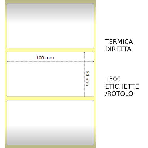 (Compatibile)Termica diretta Etichette permanente per ZEBRA 100mm*50mm 1300pz