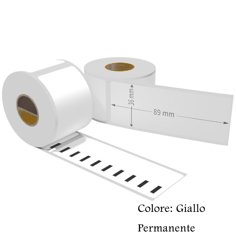 (Compatibile)Etichette adesive permanente per DYMO DM-99012Y 89mm*36mm giallo 260pz
