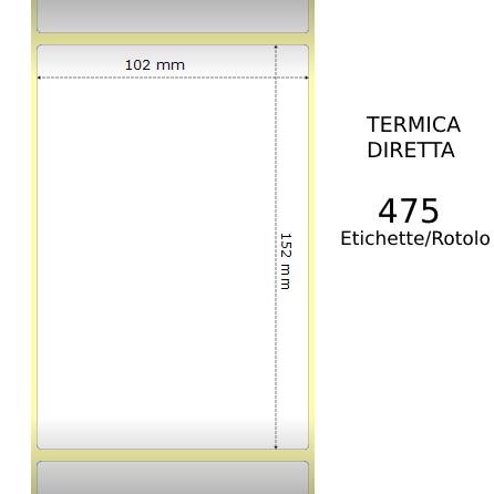(Compatibile)Termica diretta Etichette permanente per ZEBRA 102mm*152mm 475pz