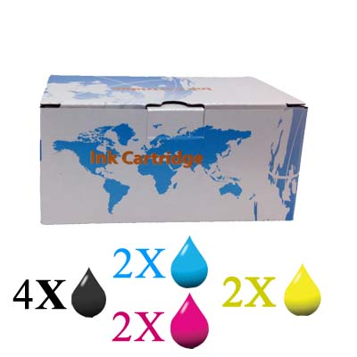 (Compatibile)Kit 10 Cartucce per Brother LC-980 LC-1100 4Xnero 2Xciano 2Xmagenta 2Xgiallo