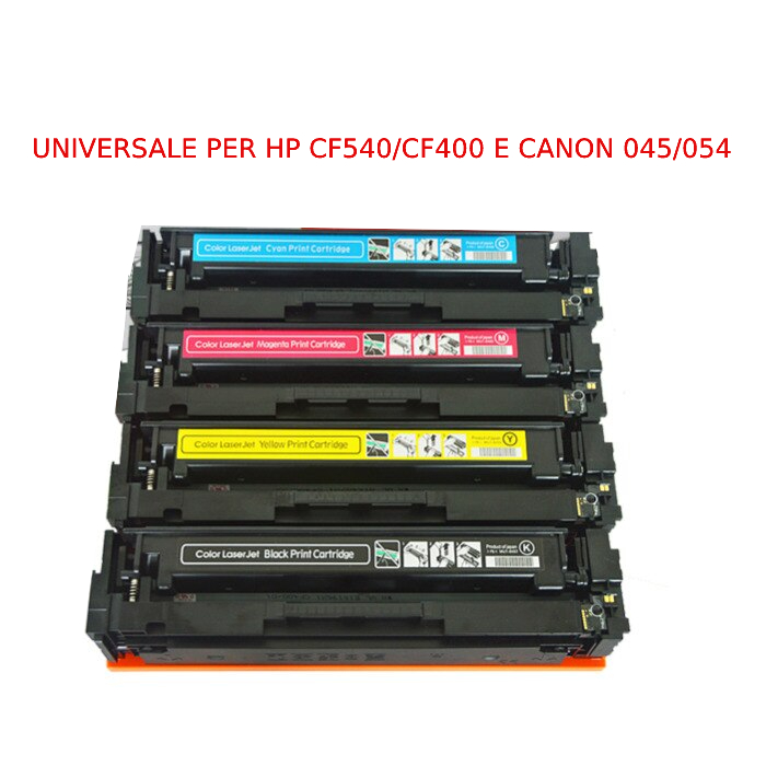(Compatibile)Toner universale per HP CF542A 203A CF402A 201A CANON 054 giallo 1300pag.