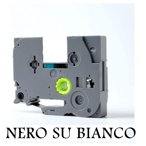 (Compatibile)9mmX8m Nastro laminato compatibile per Brother TZe-FX221 nero su bianco