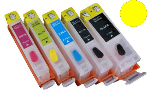(Compatibile)Cartuccia ricaricabile vuota per .Canon CLI-521 giallo con chip autoreset