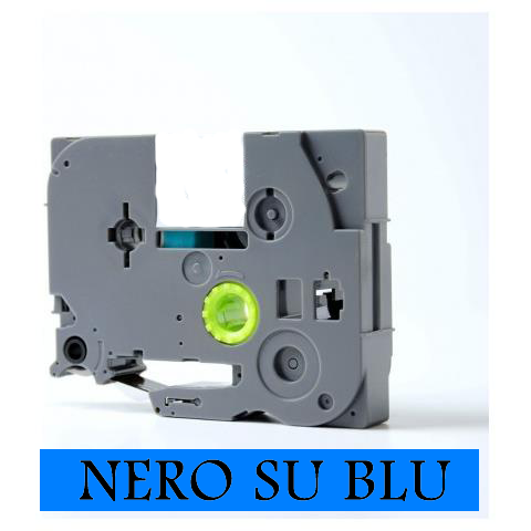 (Compatibile)12mmX8m Nastro laminato compatibile per Brother TZe-531 nero su blu