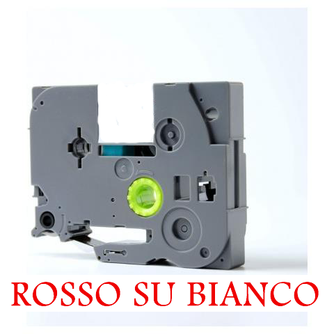(Compatibile)12mmX8m Nastro laminato compatibile per Brother TZe-232 rosso su bianco