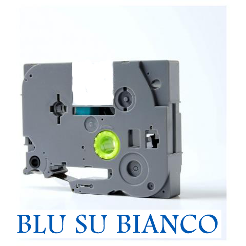 (Compatibile)12mmX8m Nastro laminato compatibile per Brother TZe-233 blu su bianco