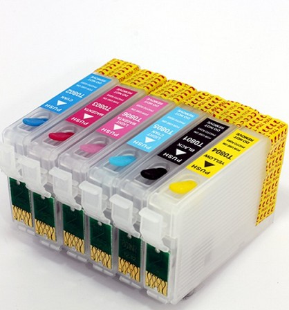 (Compatibile)Cartuccia ricaricabile vuota per Epson T804 giallo con chip autoreset