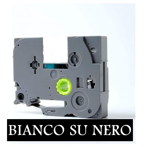 (Compatibile)9mmX8m Nastro laminato compatibile per Brother TZe-325 bianco su nero