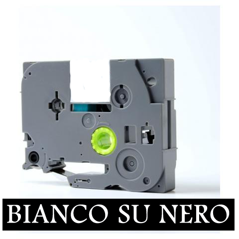 (Compatibile)12mmX8m Nastro laminato compatibile per Brother TZe-335 bianco su nero