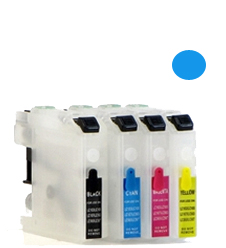 (Compatibile)Cartuccia ricaricabile vuota per Brother LC-123 ciano con chip aggiornato