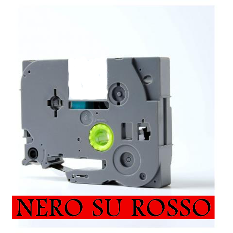 (Compatibile)9mmX8m Nastro laminato compatibile per Brother TZe-421 nero su rosso