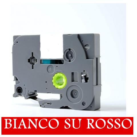 (Compatibile)12mmX8m Nastro laminato compatibile per Brother TZe-435 bianco su rosso
