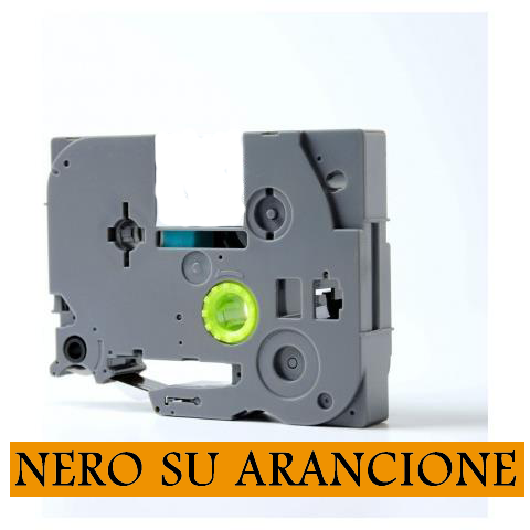 (Compatibile)12mmX5m Nastro laminato compatibile per Brother TZe-B31 nero su arancione