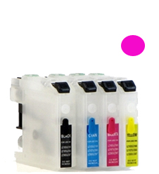 (Compatibile)Cartuccia ricaricabile vuota per Brother LC-123 magenta con chip aggiornato