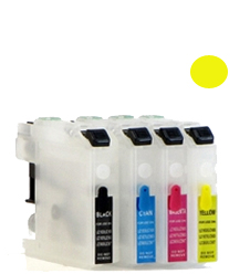 (Compatibile)Cartuccia ricaricabile vuota per Brother LC-123 giallo con chip aggiornato
