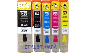 (Compatibile)Cartuccia ricaricabile vuota per Epson T2621 nero con chip autoreset