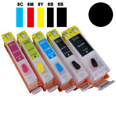 (Compatibile)Cartuccia ricaricabile vuota per Canon PGI-5 nero con chip autoreset