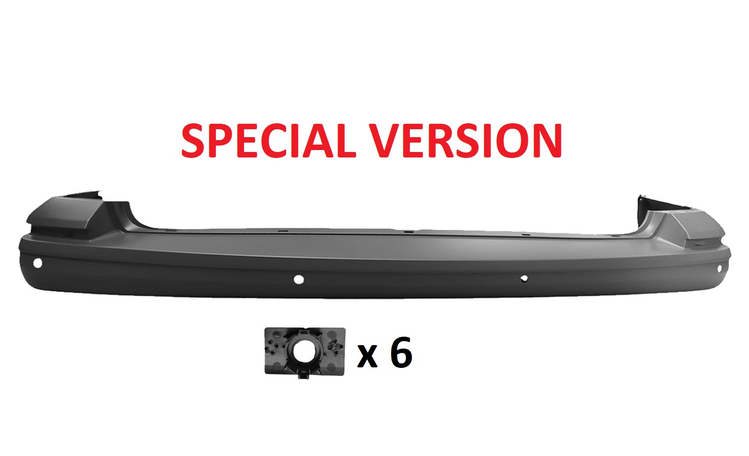 VERSIONE SPECIALE - PARAURTI POSTERIORE PRIMER PORTA BASCULANTE PARKASSIST ANGOLO MORTO (6 PORTASENSORI) - VOLKSWAGEN - Caravelle 2016 - 7E5807417CGRU - 7LA807417AGRU