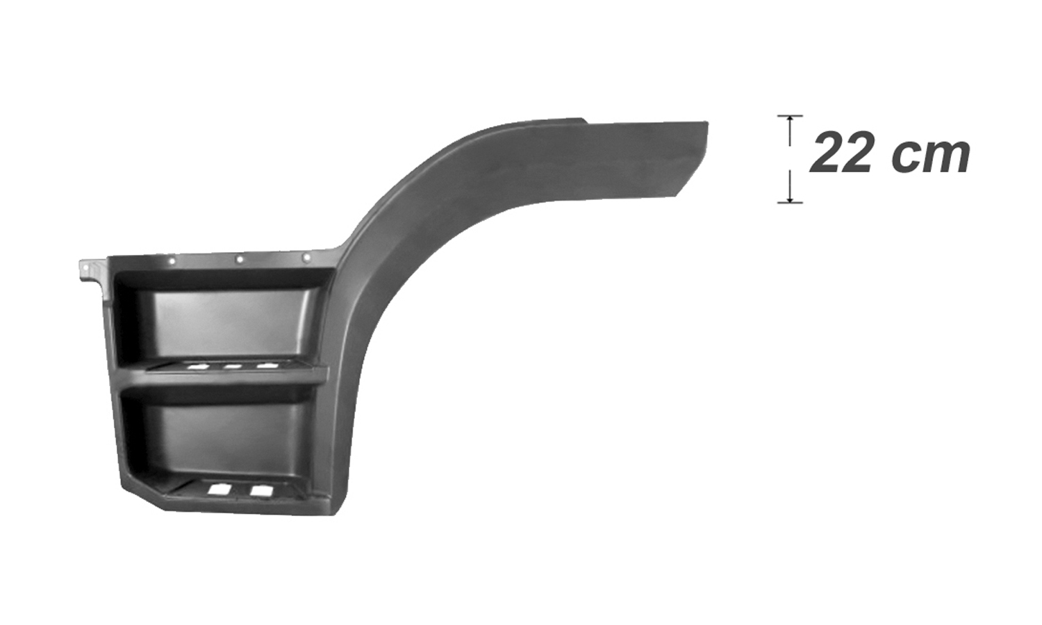 PEDANA PARAFANGO SINISTRO ALETTA H22cm - MERCEDES - Atego Euro 6 - 96766600017277