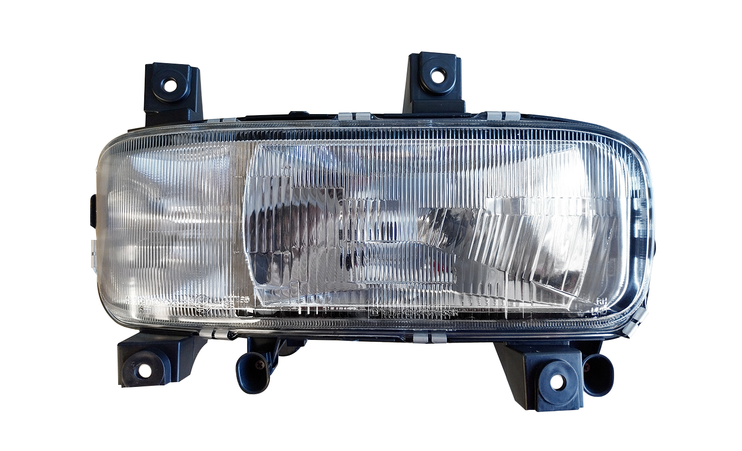 PROIETTORE DESTRO MANUALE/ELETTRICO ALOGENO 24V CON PORTA LAMPADA SENZA LAMPADINA (H4 - H1 - W5W) CONNETTORE RETTANGOLARE POSTERIORE CENTRALE DESTRO 6 PIN - SENZA MOTORINO - MERCEDES - Atego 1a° seri
