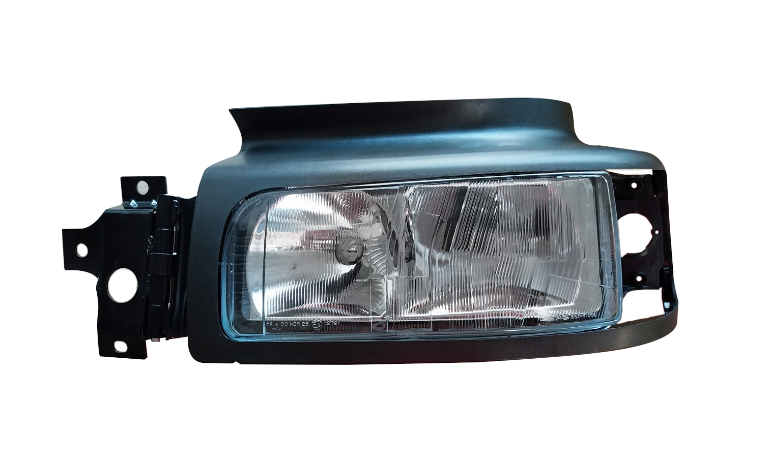 PROIETTORE SINISTRO ELETTRICO CON CORNICE ALOGENO 24V CON PORTALAMPADA SENZA LAMPADINA (H7 - H1 - H3 - W5W - PY21W) CONNETTORE RETTANGOLARE POSTERIORE CENTRALE 4 PIN - SENZA MOTORINO - RENAULT - Prem
