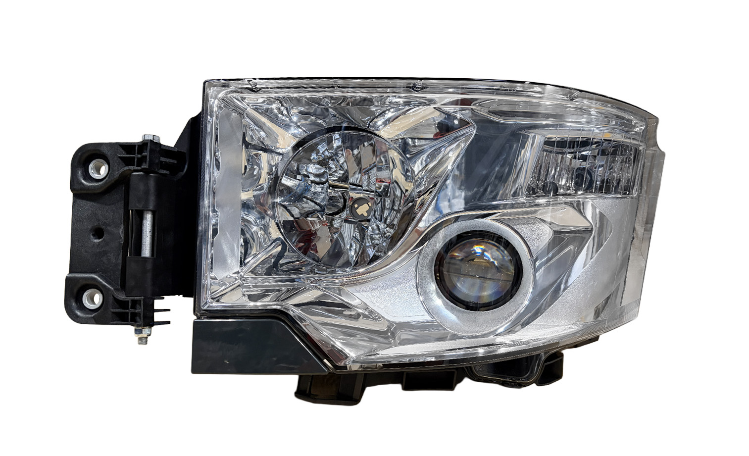 PROIETTORE SINISTRO MANUALE/ELETTRICO ALOGENO 24 V CON PORTALAMPADA - SENZA LAMPADINA (H7 - H1 - PY21W - W5W) CONNETTORE RETTANGOLARE POSTERIORE CENTRALE 6 PIN - SENZA MOTORINO - RENAULT - Serie T -