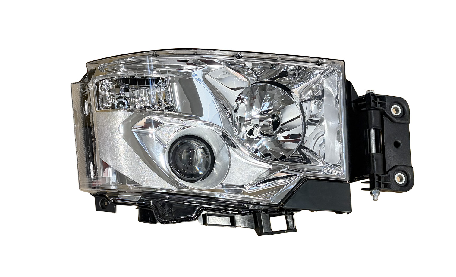 PROIETTORE DESTRO MANUALE/ELETTRICO ALOGENO 24 V CON PORTALAMPADA - SENZA LAMPADINA (H7 - H1 - P21W - W5W) CONNETTORE RETTANGOLARE POSTERIORE CENTRALE 6 PIN - SENZA MOTORINO - RENAULT - Serie T - 748