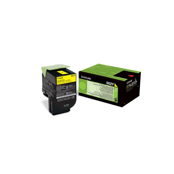 Lexmark 802Y cartuccia toner 1 pz Originale Giallo (RETURN PROGRAM TONER CARTRIDGE - 802Y YELLOW1K PGS F CX310410)