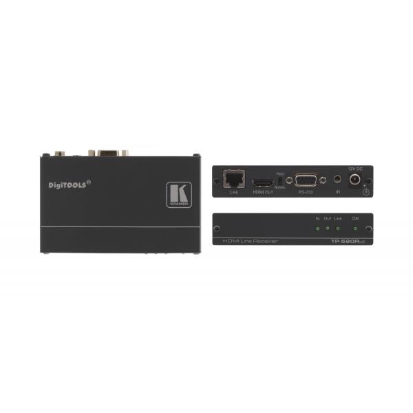 Kramer Electronics TP-580RXR moltiplicatore AV Ricevitore AV Nero (TP-580RXR - HDMIBi-directional RS-232IRHDBaseT RX)