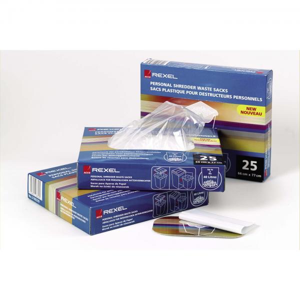 Rexel 40060 40 Litre Small Office Shredder Waste Sacks Pk of 100