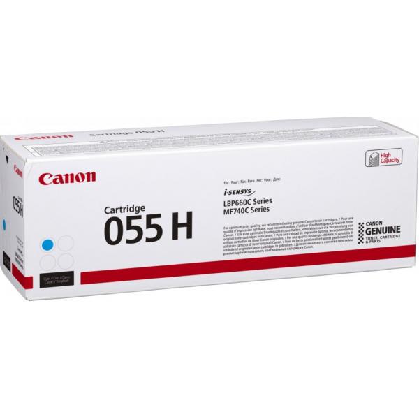 Canon 055H cartuccia toner 1 pz Originale Ciano (OEM Canon 055HC Cyan High Cap 5900 Pages Original Toner 3019C002)