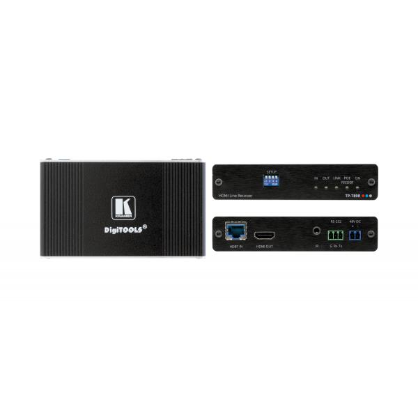 Kramer Electronics TP-789R moltiplicatore AV Ricevitore AV (TP-789R - 4K60 4:2:0 HDMI Bidirectional PoE Receiver with RS&ndash;232 & IR over Long&ndash;Reach HDBaseT)