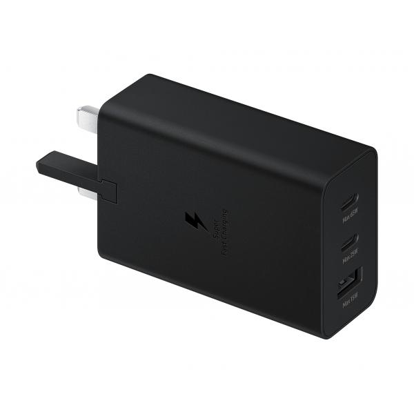 Samsung 65W Trio Universal Power Adapter Universale Nero USB Ricarica rapida Interno (Samsung EP-T6530 - Power adapter - universal - 65 Watt - 3 A - SFC 2.0, PD 3.0, AFC - 3 output connectors [2 x US