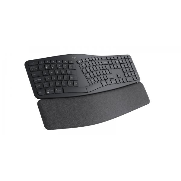 Logitech 920-010351 tastiera Ufficio Bluetooth QWERTY Inglese UK Grafite (Logitech Ergo Series ERGO K860 for Business - Keyboard - full size - wireless - 2.4 GHz, Bluetooth 5.0 LE - QWERTY - UK - gra
