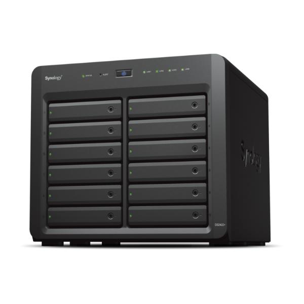 Synology DiskStation DS2422+ server NAS e di archiviazione Tower Ryzen Embedded V1500B 4 GB DDR4 0 TB DiskStation Manager Nero (Synology Disk Station DS2422+ - NAS server - 12 bays - SATA 3Gb/s - RAI