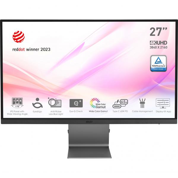 MSI Modern MD271UL Monitor PC 68,6 cm [27] 3840 x 2160 Pixel 4K Ultra HD Grigio (MSI Modern MD271UL)