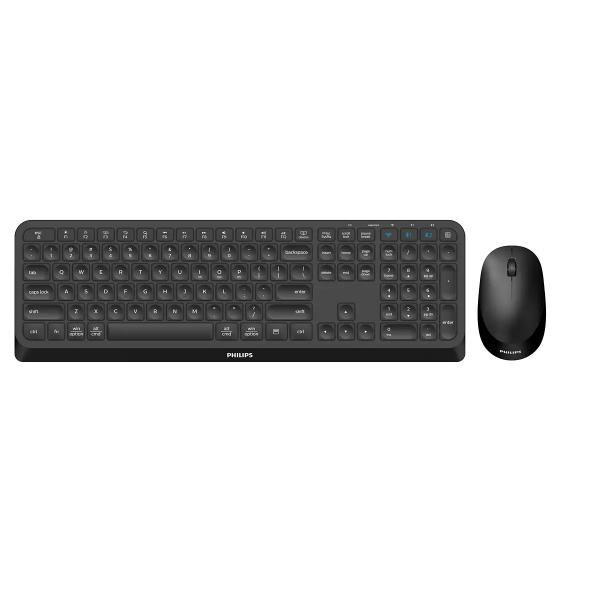 Philips Serie 4000 SPT6407B/40 tastiera Mouse incluso Universale RF senza fili + Bluetooth QWERTY Inglese Nero (Philips Wireless & BT Combo SPT6407B Low profile) - Versione UK
