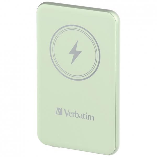 Verbatim Charge 'n' Go Polimeri di litio [LiPo] 5000 mAh Carica wireless Verde (VERBATIM CHARGE'N'GO MAGNETIC WIRELESS POWER BANK 5000 GREEN)