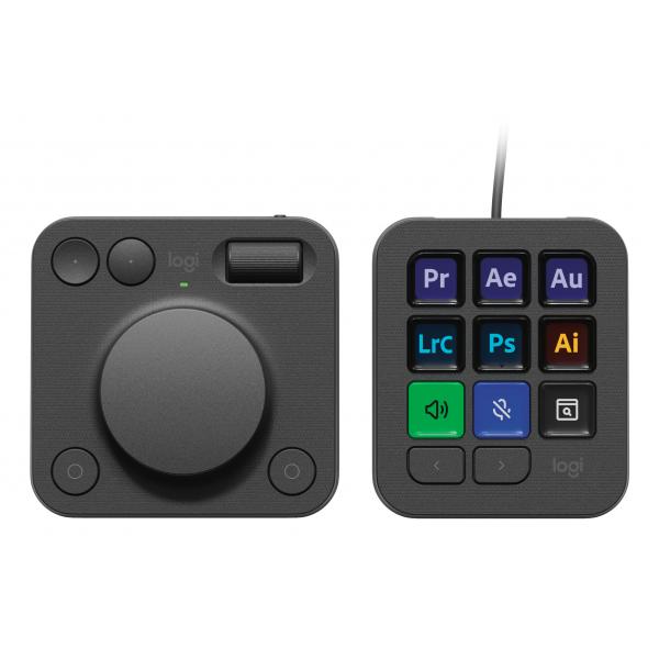 Logitech MX Creative Console Tastierino Bluetooth/USB Grafite (Logitech Master Series MX Creative Console - Set di tastiera e tastierino - retroilluminato - USB-C - grafite)