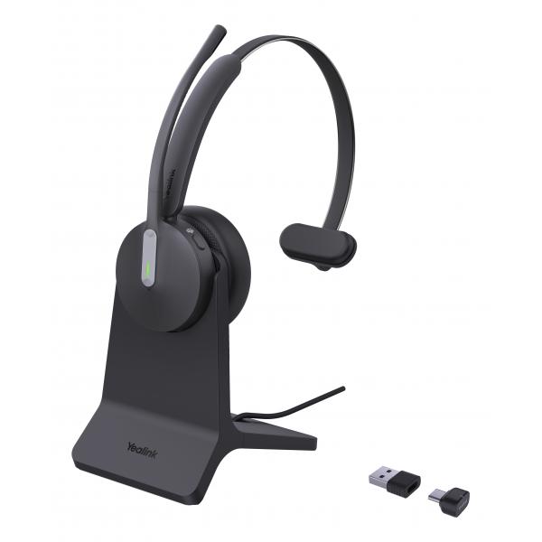 Yealink BH70 Mono with Stand Teams Auricolare Wireless A Padiglione Ufficio USB tipo A Bluetooth Base di ricarica Nero (YEALINK BH70 & STAND MONO TEAMS USB-C/A)