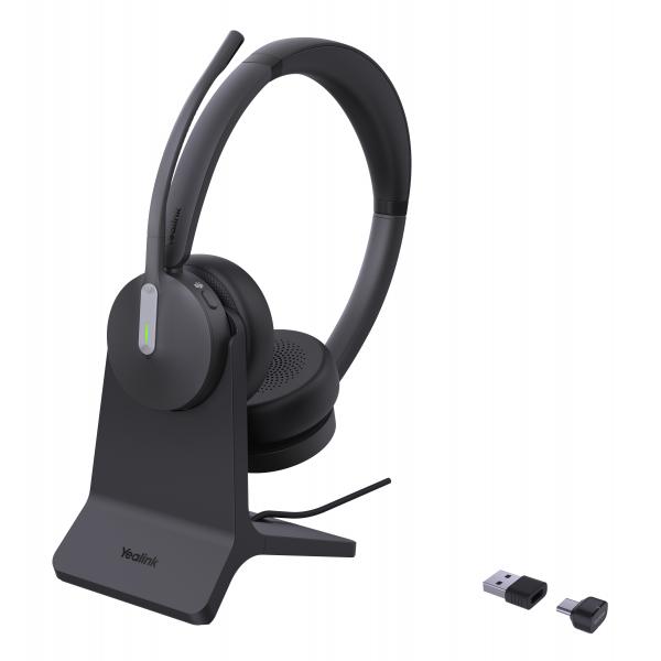 Yealink BH70 Dual with Stand Teams Auricolare Wireless A Padiglione Ufficio USB tipo A Bluetooth Base di ricarica Nero (Yealink 1208701 - BH70 Dual with Stand Teams USB-C/A)