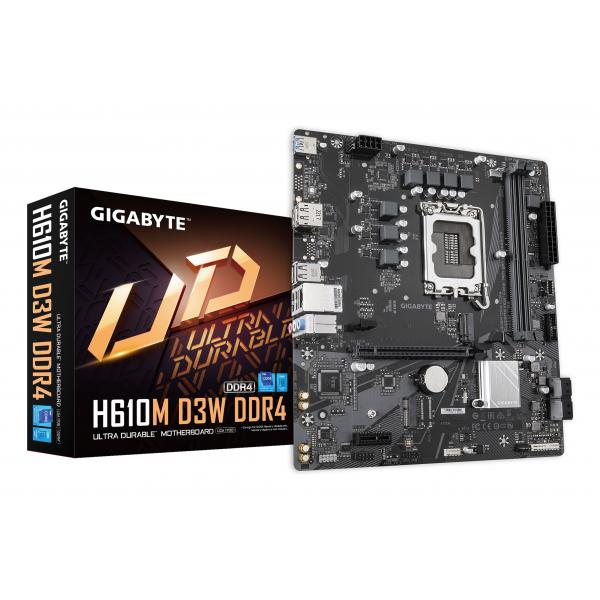 GIGABYTE H610M D3W DDR4 Scheda madre - Supporta CPU Intel Core di 14a generazione, VRM a 5+1+1 fasi, fino a 3200 MHz DDR4, 1xPCIe 3.0 M.2, LAN 1 GbE, USB 3.2 Gen 1 (Gigabyte H610M D3W DDR4 Intel 1700