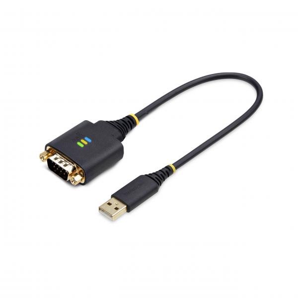 StarTech.com Cavo Adattatore USB a Seriale da 30 cm, Convertitore da USB-A a DB9 RS232 COM Retention con Dadi e Viti Intercambiabili, FTDI IC/ESD, Win/macOS/Linux (30CM USB TO SERIAL CABLE - USB TO D